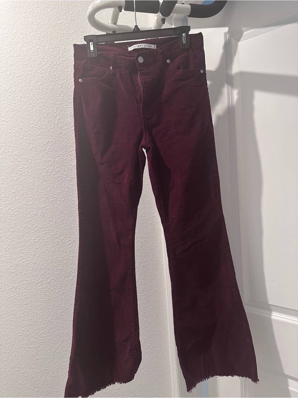 Celebrity Pink Wine Corduroy Flare Pants